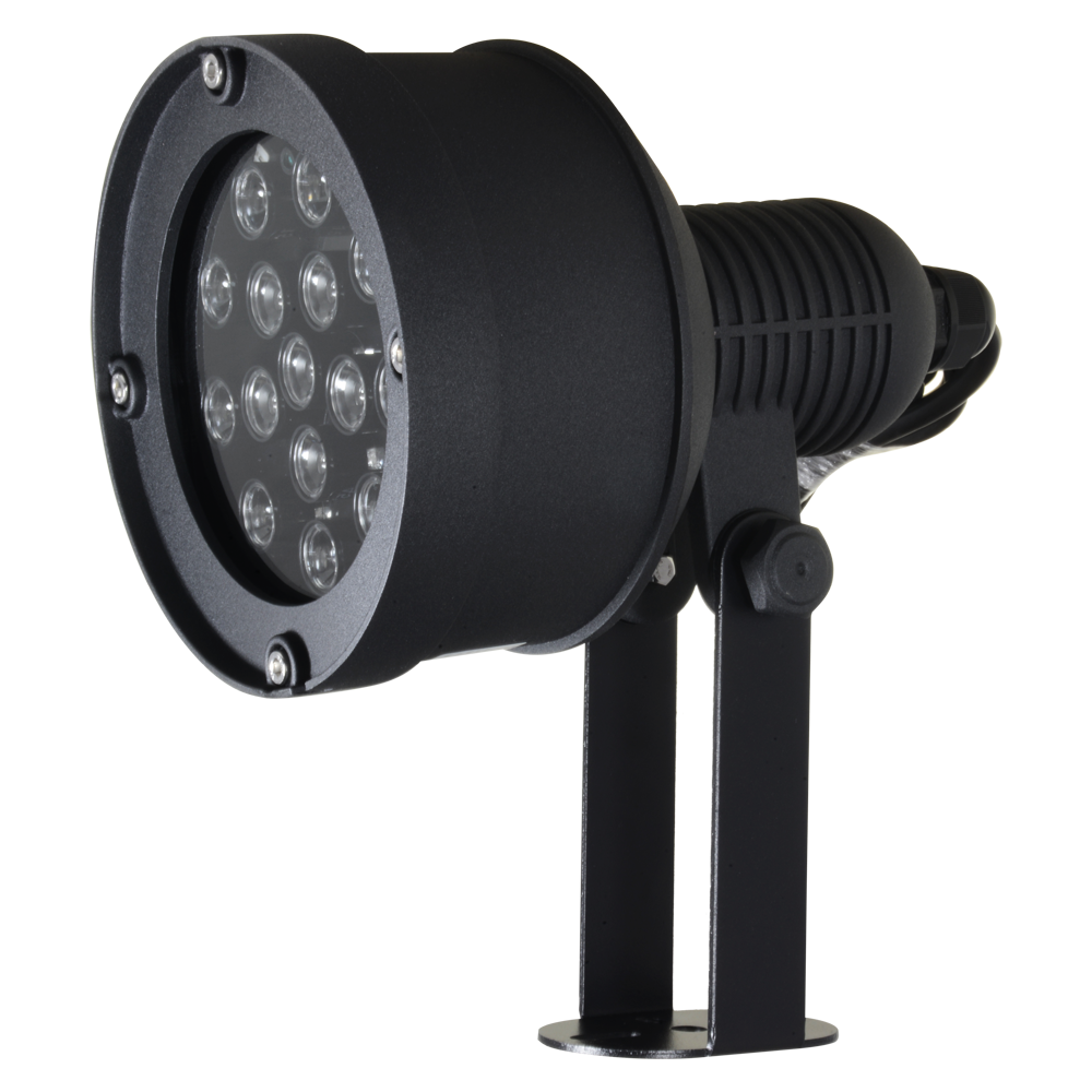 Infrarød projektør rækkevidde 180m - LED belysning - 850nm, 40° åbning - 6 led Ø10 - Inkluderer fotokontrolcelle - 170 (D) x 85 (Ø) mm