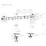 Dobbelt monitor stang - Bordmontage - Maksimal belastning 9Kg - Tilt -45º +45º - VESA 75x75 - VESA 100x100mm