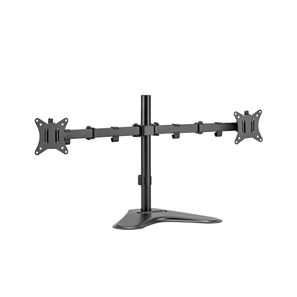 Stativ til dobbelt monitor - Installation på bord - Maksimal belastning 9Kg - Hældning -45º +45º - VESA 75x75 - VESA 100x100mm