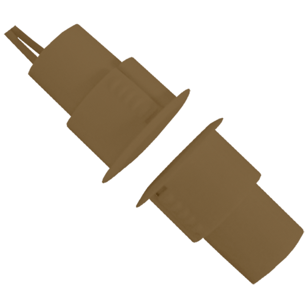 Magnetkontakt - Egnet til metalinstallation - Reed teknologi høj effekt - 2-leder forbindelsessystem - Modstand mod mekaniske og elektriske stød - Farve brun