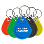 Tilpasset proximity TAG nøglevedhæng - MF 13.56 passiv MHz | 100 styk - Tilpasset ID nummer og logo printet - Tilpasset logo op til 2 farver - Valgbar TAG farve fra 5 forskellige - Send logo, farve og antal til salgsrepræsentant