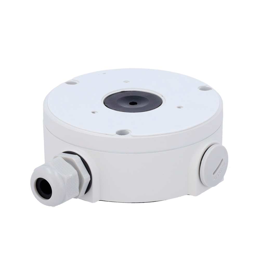 Milesight junction box - Til vejrbestandigt mini dome kamera - Væg- eller loftsmontage - Bund- og sidekabler - Ø122mm x 45,5mm