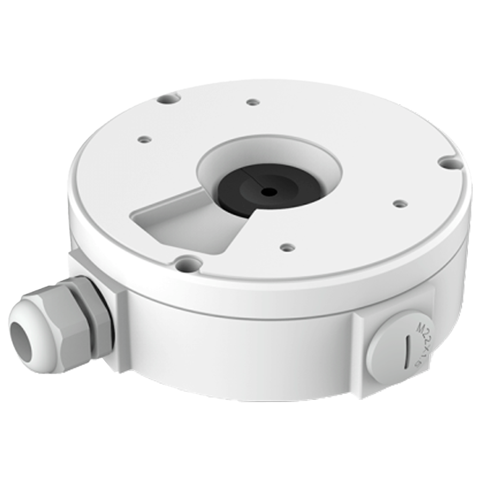Milesight junction box - Til motoriseret dome kamera - Egnet til udendørs brug IP66 - Væg- eller loftsmontage - 137mm. (Ø) x 47,6mm. - Kabelgennemføring