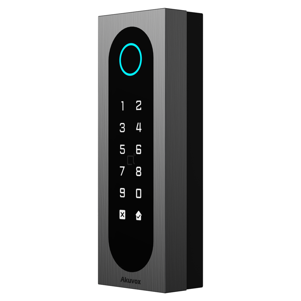 Adgangskontrol IK09 - EM/MF kort, NFC og PIN | 1 relæ - 20.000 brugere | 100.000 hændelser - Integreret controller | Wiegand 26/34 - Egnet til udendørs IP65 | TCP/IP og PoE - Tilslutning via Cloud | Output 12V