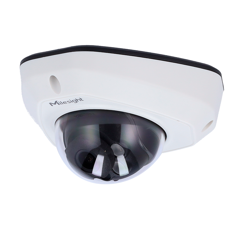 IP Mini Dome kamera - 4Mpx | 1/2.8" Progressive Scan CMOS | Objektiv 2.8 - Indbygget mikrofon, Alarm, Lyd - IR 30m | 120dB Super WDR - Menneske- og køretøjsbaseret AI videoanalyse - IP67 | IK10 | MicroSD