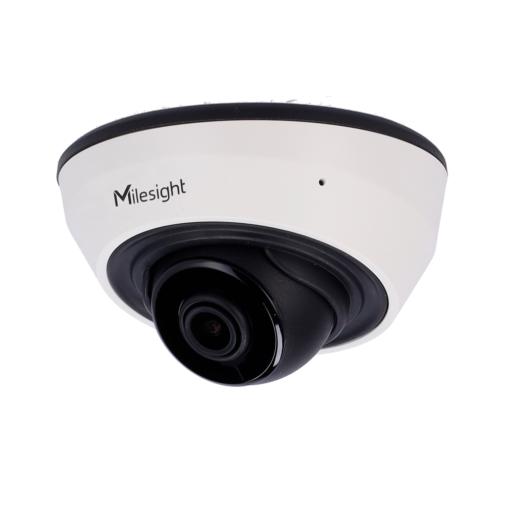 Mini Dome AI IR IP kamera - Opløsning 4Mpx - 1/2.8" CMOS objektiv 2.8mm - IR 20m | ONVIF | WDR 120dB - Menneske- og køretøjsbaseret AI videoanalyse - NDAA : Integreret mikrofon