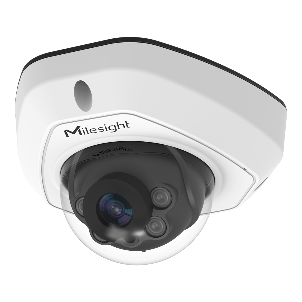IP Mini Dome Kamera - 8Mpx | 1/2.8" Progressive Scan CMOS | Objektiv 2.8 - Indbygget mikrofon, Alarm, Audio - IR 30m | 120dB Super WDR - Menneske- og køretøjsbaseret AI videoanalyse - IP67 | IK10 | MicroSD