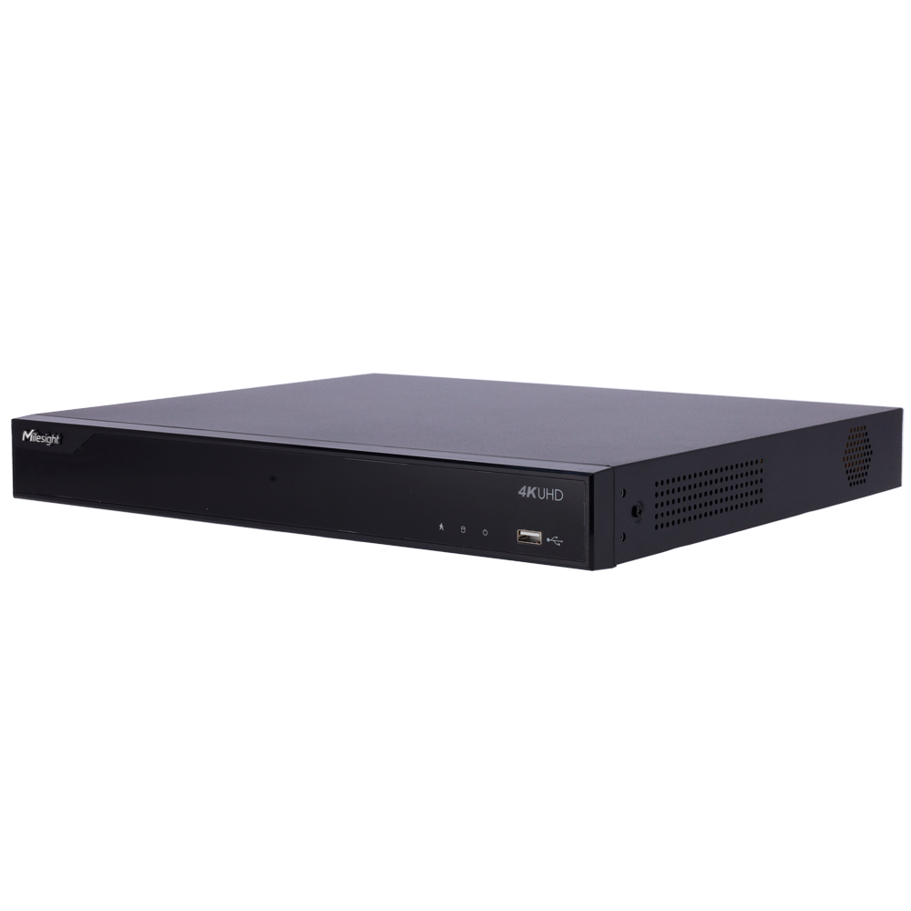 Milesight 4K PoE NVR 5000 serie - Maks opløsning 4K | 8 kanaler / 8 PoE porte - Båndbredde 160/160Mbps - Output 4K HDMI og VGA | 2 HDD - Understøtter LPR Milesight | ONVIF S/T kameraer - NDAA Compliance