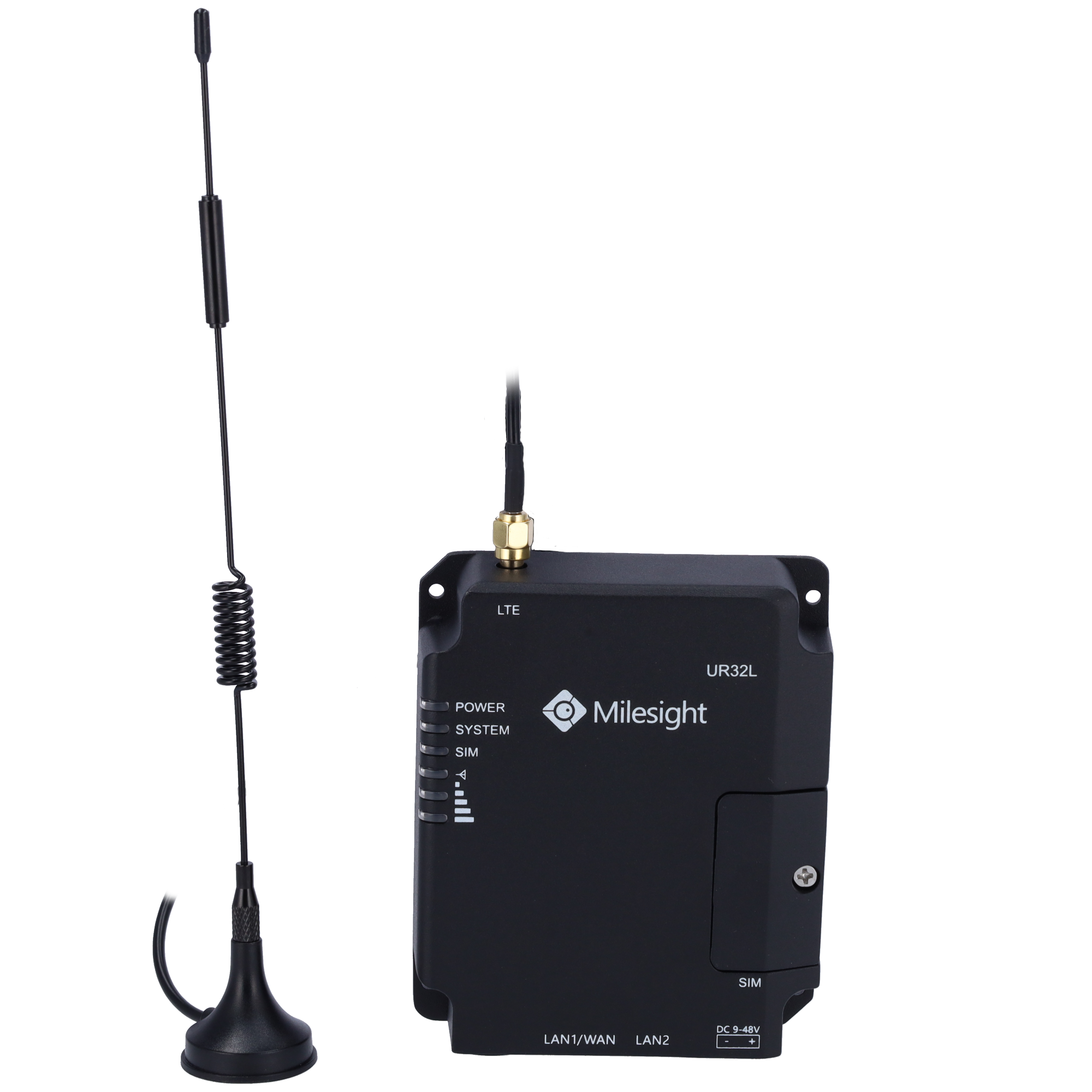 Milesight - Industriel Router 4G - 2 Ethernet porte RJ45 10/100 - SIM kort slot 4G/3G - DIN, væg eller bordmontage