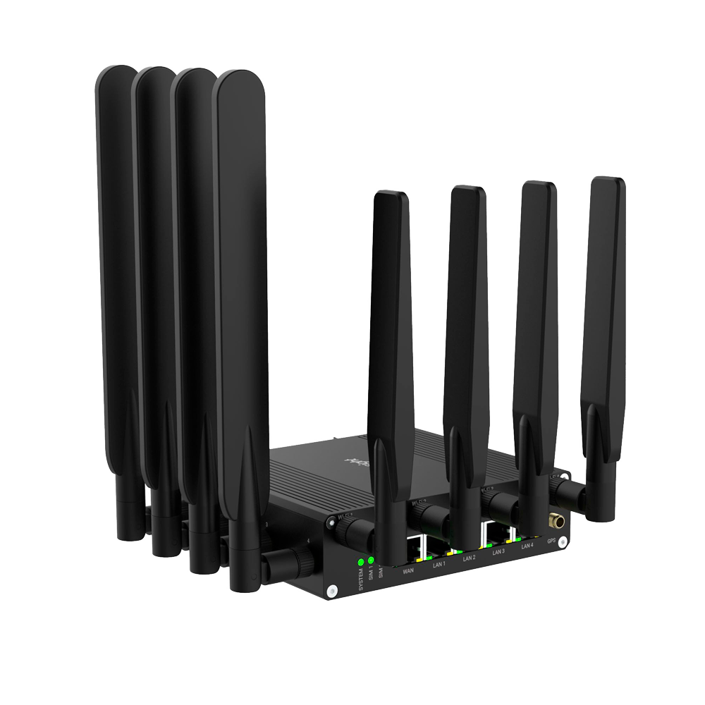 Milesight Industriel Router 5G - 5G NSA og SA - 5 porte 10/100/1000Mbps - PoE 802.3 af/at | M.2 NVMe Slot SSD - Dobbelt SIM kort slot - WiFi 802.11 b/g/n/ac/ax | GPS Positionering