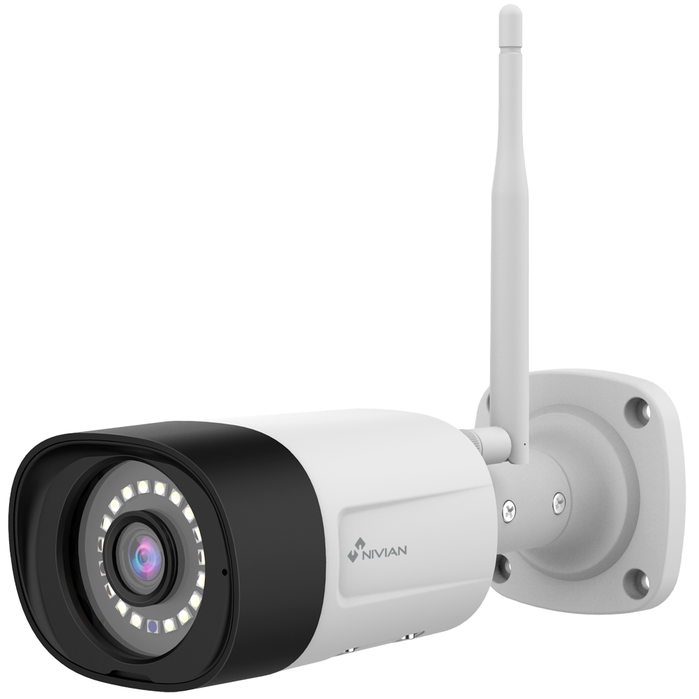 Bullet kamera 3MP 2K - Kompatibel med NIVIAN WIFI CCTV KITS - Opløsning 3 Mpx / H.265+ - 4 mm linse - IR LED array rækkevidde 20 m - Vejrbestandig IP66