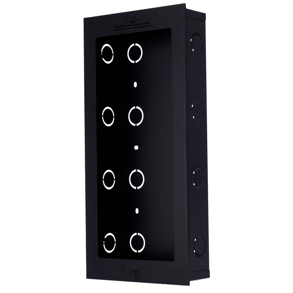 Frontpanel og forsænket monteringsboks - Akuvox-specifik AK-E18C - Panel: 325 (H) x 156 (B) x 22 (D) mm - Boks: 315 (H) x 143 (B) x 50 (D) mm - Lavet af aluminium og galvaniseret stål