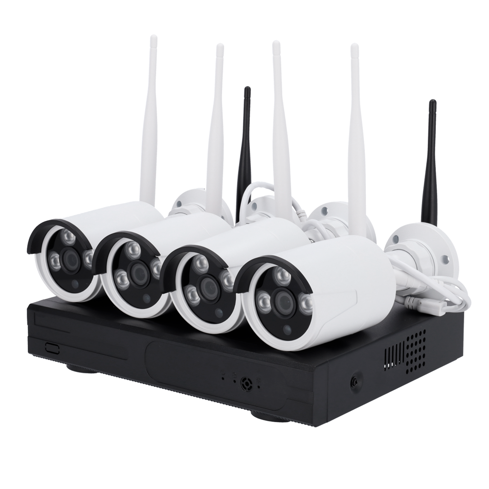 NIVIAN WiFi CCTV kit - NVR 4 kanaler - 4 Forregistrerede 3 Mpx kameraer - Egnet til udendørs brug IP66 - Plads til 1 Harddisk - Esaecloud App og Software