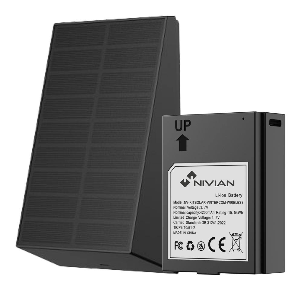Kit til NIVIAN Videoportero WiFiHaLow - Batteri til videoportero - Solpanel