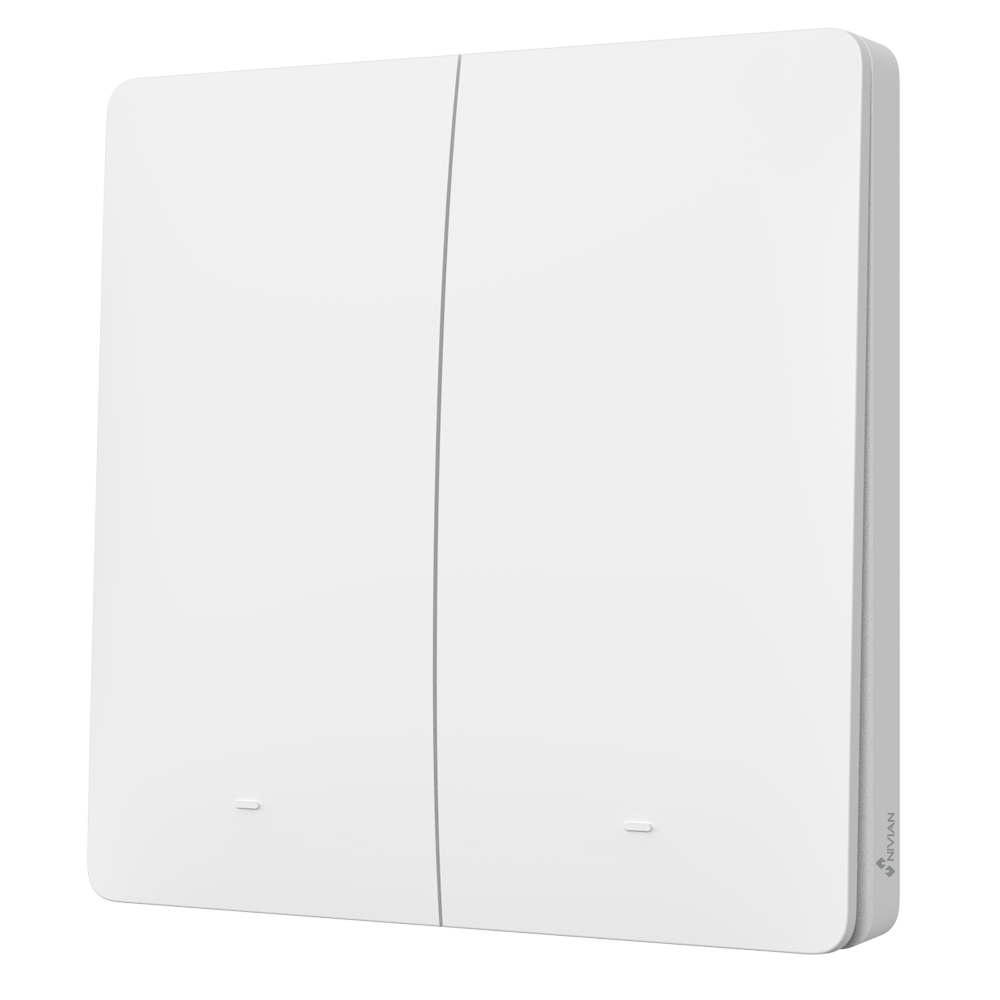 Trådløs batteridrevet trykkontakt med 2 knapper - RF433 / Batteridrift - Trådløs / Lang autonomi - Mekanisk trykkontakt - Nem installation - Matcher dine kompatible kontakter