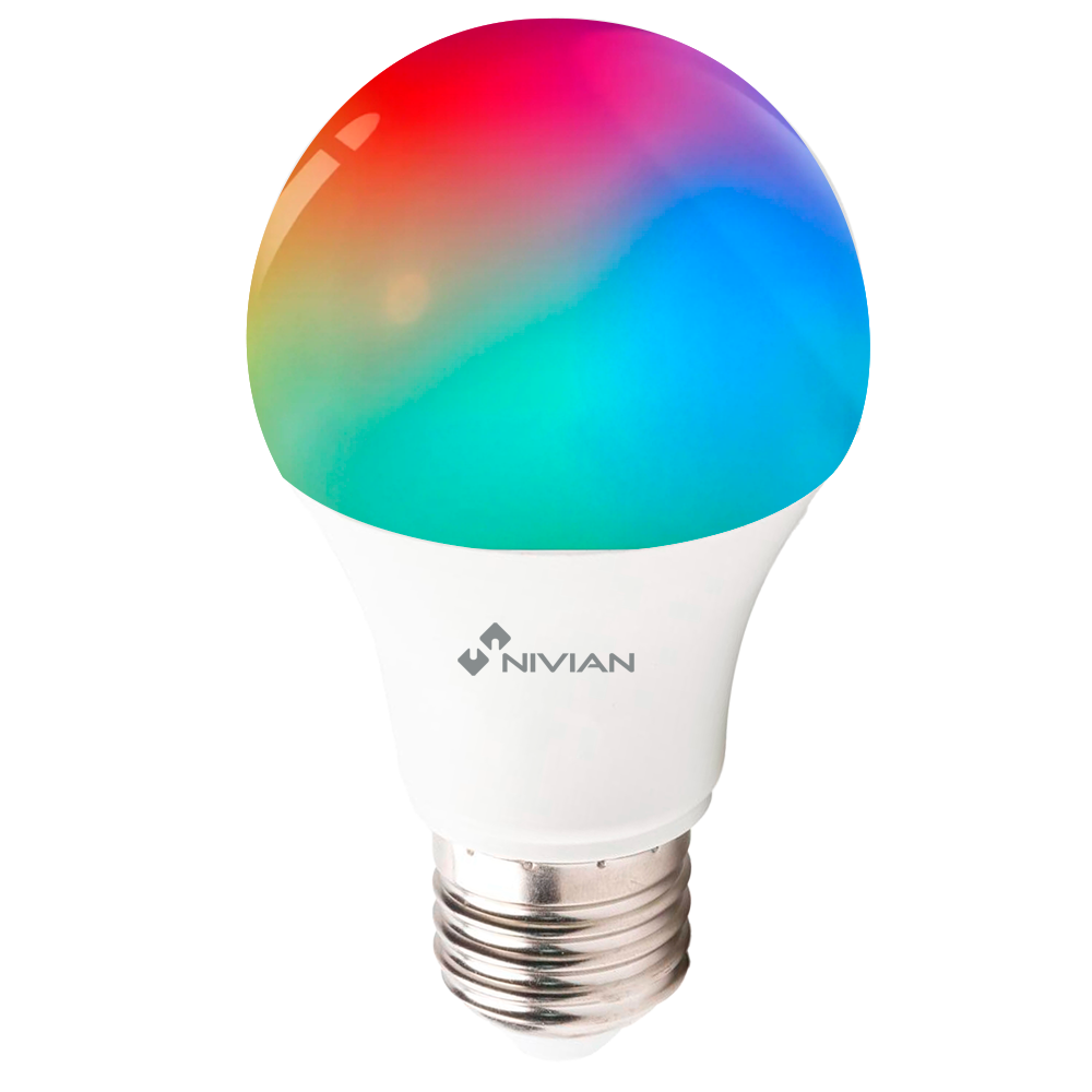 RGB Smart Pære - WiFi 2.4 GHz IEEE802.11 b/g/n - Forbrug 9W - Fatning E27 - Kompatibel med TUYA Smart - Kompatibel med Alexa og Google Assistant