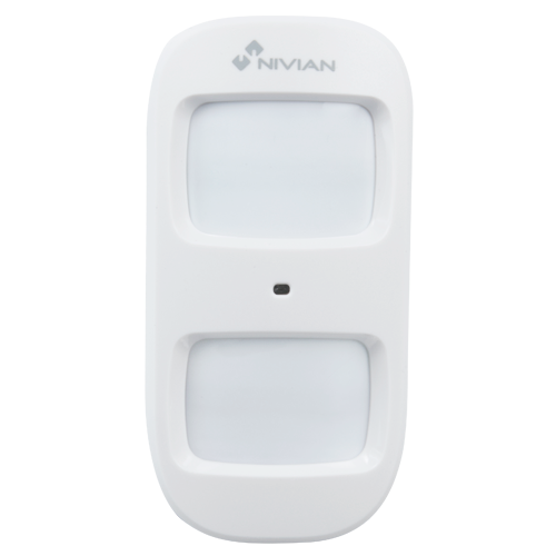 Nivian Smart - Indendørs volumetrisk detektor - Detektionsrækkevidde 8m/100º - Kæledyrsimmun 20Kg - Trådløs 433MHz - Kompatibel med Nivian Smart Alarmpanel