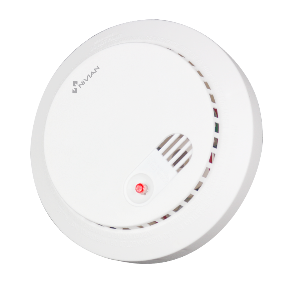 Nivian Smart - Røgdetektor - Indbygget sirene og LED - Central eller selvstændig drift - Trådløs 433MHz - Kompatibel med Nivian Smart alarmpanel