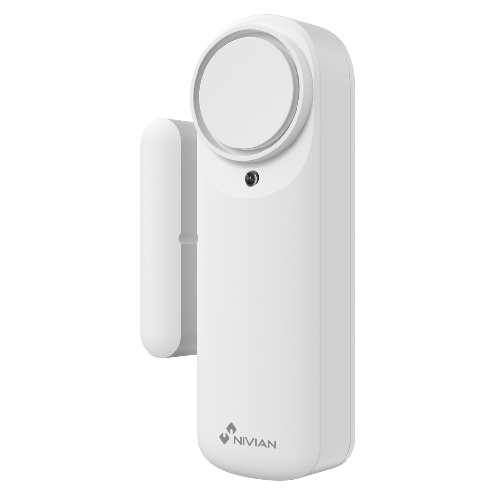 Dør Alarmsensor - WiFi 2.4 GHz / Batteridrift - Trådløs / Lang driftstid - Mekanisk trykknap - Nem installation - Styring via app