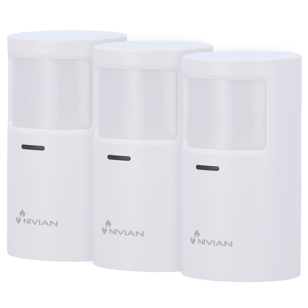 Nivian Smart - Indendørs bevægelsesdetektor - Detektionsområde 6m/110º - LED indikator - Trådløs 433MHz - Kompatibel med Nivian Smart alarmpanel