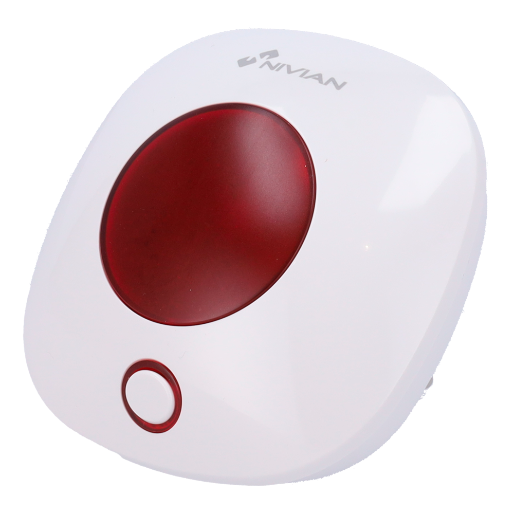Nivian Smart - Indendørs sirene - Backup batteri - Advarselslys / Sirene 85dB - Trådløs 433MHz - Kompatibel med Nivian alarmsæt
