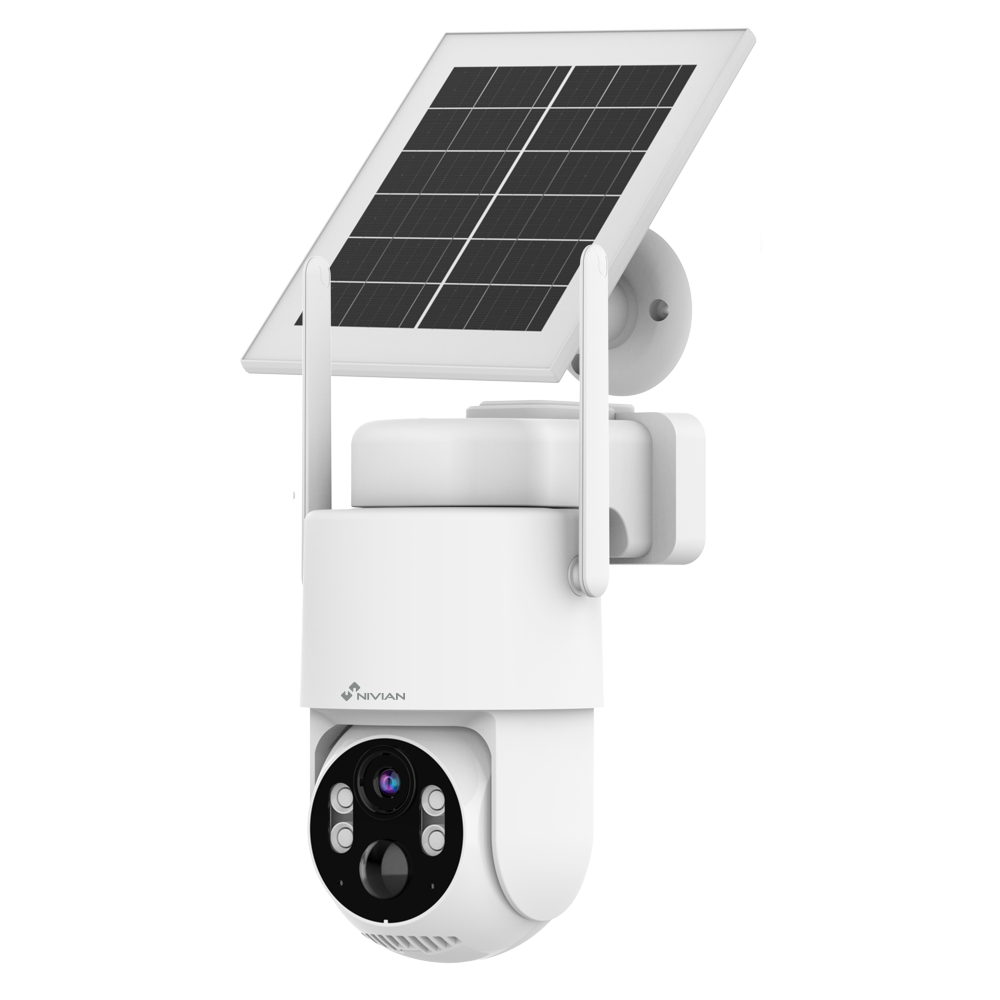 Nivian Smart Motoriseret PT Camera 3MP 2K - 4G forbindelse inkluderet i 3 år - Egnet til udendørs brug: IR op til 15 m - Batteri 7800mAh / PIR / Persondetektion - MicroSD kort optagelse - TUYA Smart / Google / Alexa Compatible
