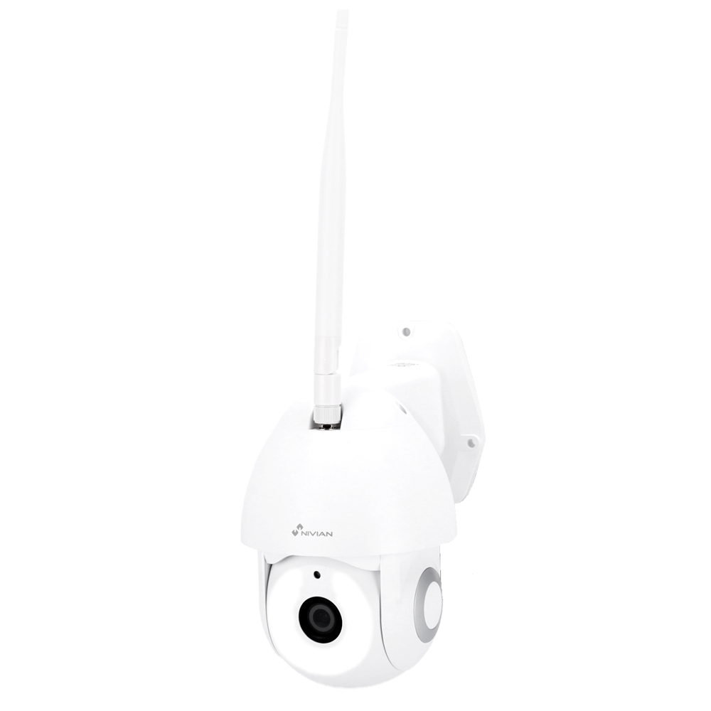 Nivian Smart Camera 2.5K - Wifi 2.4 GHz - Egnet til udendørs brug: IR op til 10 m - Motoriseret PT kontrol / Autotracking - Optagelse til MicroSD kort eller Cloud - TUYA Smart / Google / Alexa Compatible