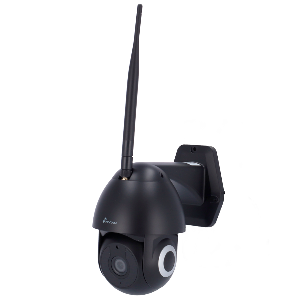 Nivian Smart Kamera 2.5K - Wifi 2.4 GHz - Egnet til udendørs brug: IR op til 10 m - Motoriseret PT kontrol / Autosporing - Optagelse til MicroSD kort eller Cloud - TUYA Smart / Google / Alexa Kompatibel