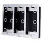 Frontpanel og indbygningsboks - Akuvox-specifik AK-R20B(K)-xB - Akuvox-specifik AK-MD12(6) - Panel: 226 (H) x 304 (B) x 3 (D) mm - Boks: 225 (H) x 293 (B) x 42 (D) mm - Fremstillet af aluminium og galvaniseret stål
