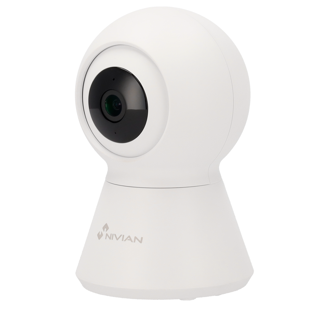 Nivian Smart Camera 2.5K 4MP - WiFi 2.4 GHz | Indendørs - PT Autotracking styring | IR 10 m - Persondetektion / Privatlivstilstand - Optagelse til MicroSD kort eller Cloud - TUYA Smart / Google / Alexa kompatibel
