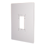 Udskiftningsramme - Dækker tidligere installationsmærker - Specifik til Akuvox videodørtelefoner - Kompatibel med AK-R20x og AK-R25x plader - Dimensioner: 310 (H) x 225 (B) x 1 (D) mm - Fremstillet af aluminium