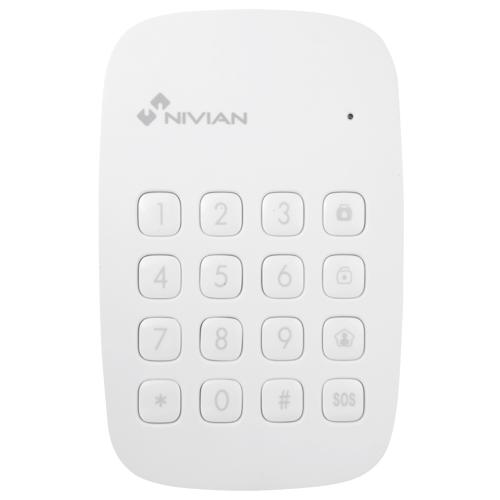 Nivian Smart - Standalone tastatur - RFID Tag læser - LED indikator - Trådløs 433MHz - Kompatibel med Nivian Smart alarmpanel