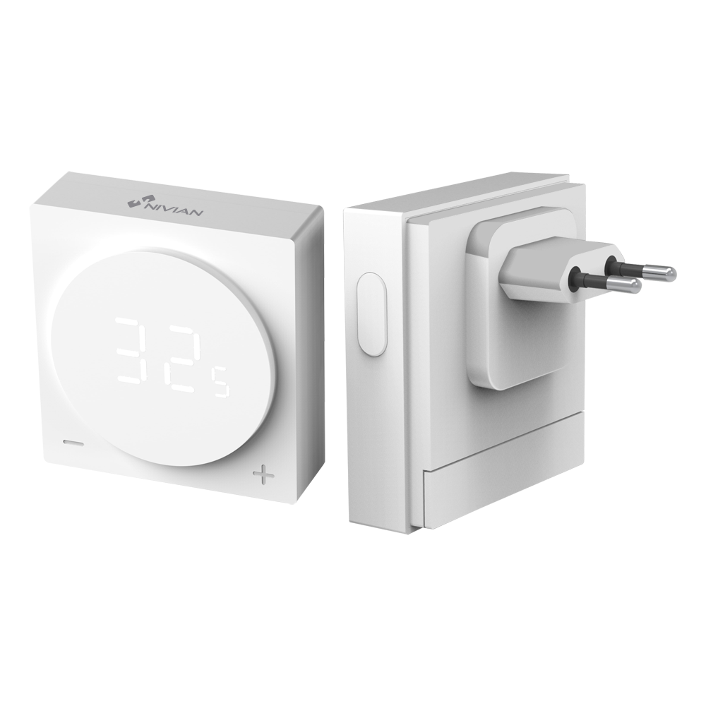 Intelligent kedel termostat - Dobbeltmodul: WiFi HUB + Radiokontrol - Universal: kablet eller trådløs - NVS-RADIATOR-TRV radiatormonterede ventiler - Kompatibel med TUYA Smart - Kompatibel med Alexa og Google Assistant