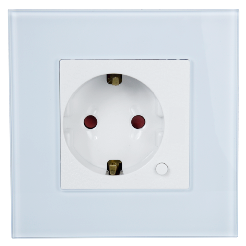 Smart indbygningsstikkontakt - WiFi 2.4 GHz IEEE802.11 b/g/n - Maksimal belastning 10A - Overspændingsbeskyttelse - Kompatibel med TUYA Smart - Kompatibel med Alexa og Google Assistant
