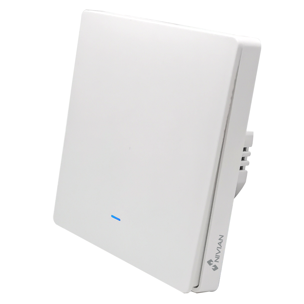 Intelligent vægkontakt 1 linje - WiFi 2.4 GHz IEEE802.11 b/g/n - Maksimal belastning 10A - Overspændingsbeskyttelse - Kompatibel med TUYA Smart - Kompatibel med Alexa og Google Assistant