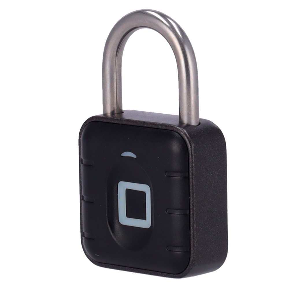 Bluetooth Smart Hængelås - Fingeraftryk og APP åbning - Kapacitet 10 fingeraftryk - Bøjlediameter på 6 mm - Batteristrøm CR2023 - Egnet til udendørs IP67