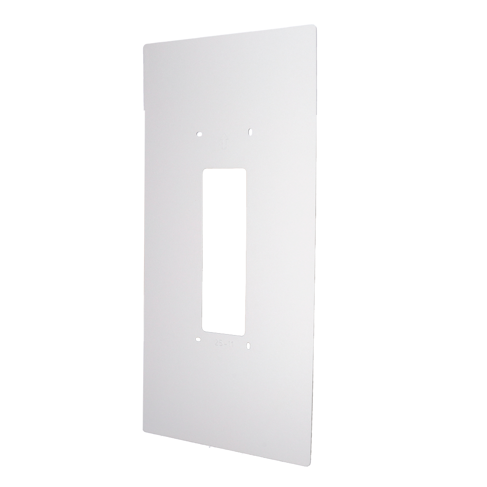 Udskiftningsramme - Dækker tidligere installationsmærker - Specifik til Akuvox videodørtelefoner - Kompatibel med AK-S532 plader - Dimensioner: 450 (H) x 225 (B) x 1,2 (D) mm - Fremstillet af aluminium