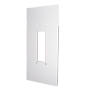 Udskiftningsramme - Dækker tidligere installationsmærker - Specifik til Akuvox videodørtelefoner - Kompatibel med AK-S532 plader - Dimensioner: 450 (H) x 225 (B) x 1,2 (D) mm - Fremstillet af aluminium