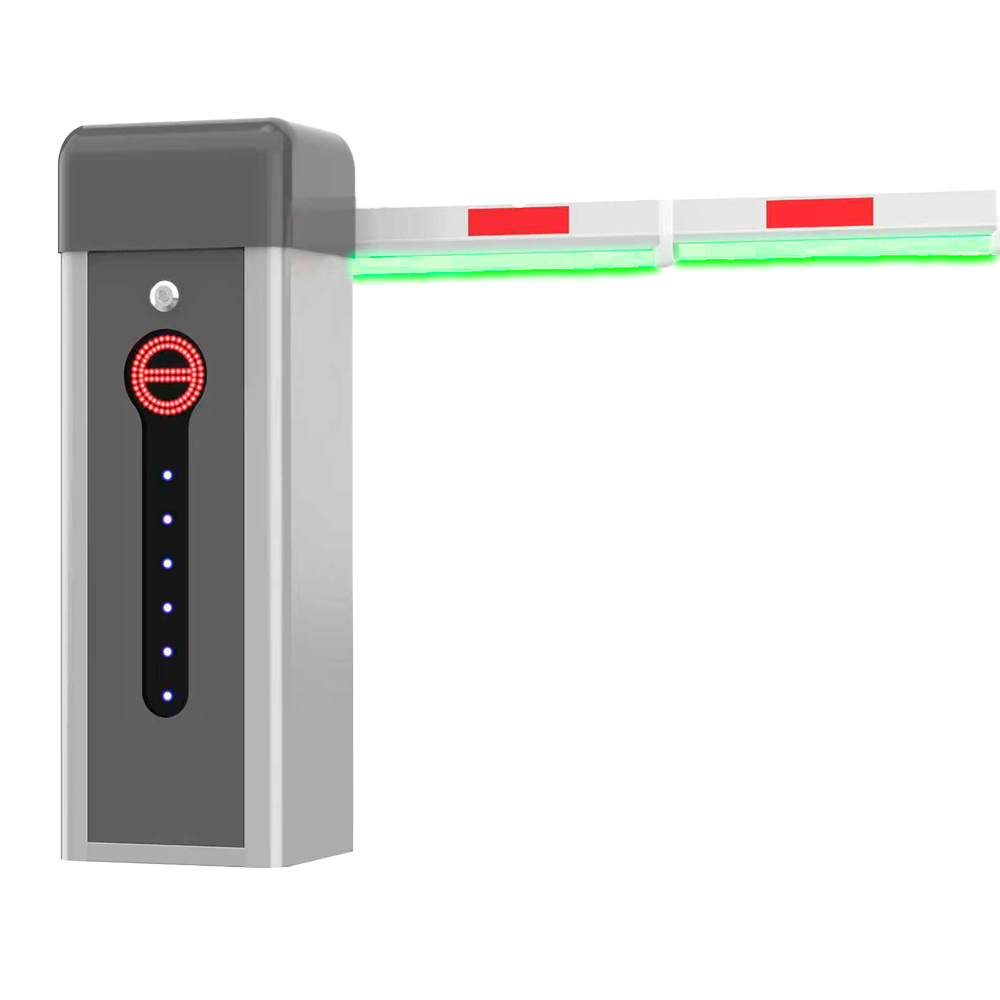 Parkeringsbarriere - Teleskopisk lige arm (op til 6 m) - Venstreåbnende | 5.000.000 cykler - LED indikatorer : Nødtilstand - Egnet til udendørs IP54