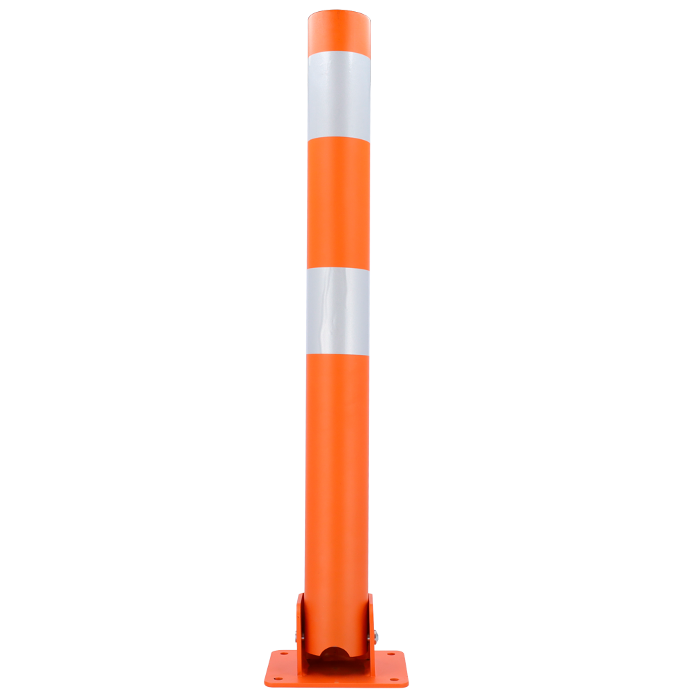 Personlig parkeringsbarriere - Manuel betjening - Cylindrisk pullert design - Hængelåsning - Overflademontering - Lavet af stål