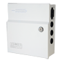Strømforsyningsboks - 1 AC indgang 110 V ~ 220 V - 18 udgange - Beskyttelse med resettbar PTC sikring - Udgangsspænding 12 V / 250 W - Nødstrømsfunktion (UPS)