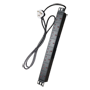 Strømskinner med UK stik - Designet til standardiserede 19" racks - 8 stik op til 250VAC / 13 A max. - Størrelse 1U til nem installation - Sort