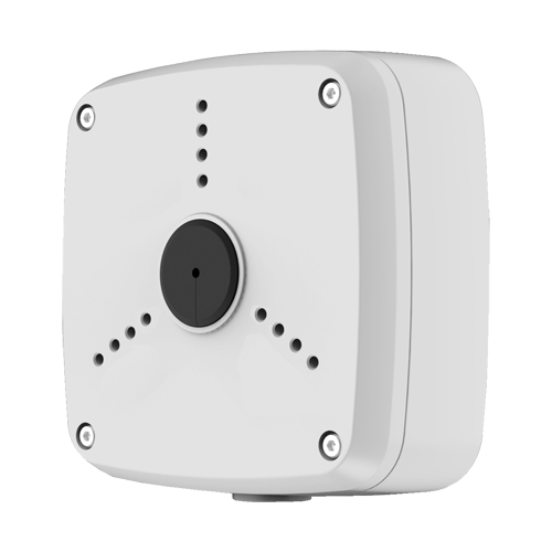 Junction box - Til bullet og dome kameraer - Egnet til udendørs brug - Væg- eller loftsmontage - Hvid farve 134 (H) x 134 (W) x 55 (D) mm - Kabelgennemføring