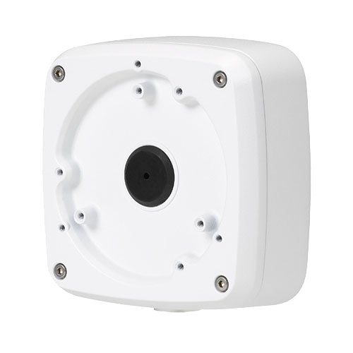 Junction box - Til bullet og dome kameraer - Egnet til udendørs brug - Væg- eller loftsmontage - Kabelgennemføring - Hvid farve 134 (H) x 134 (W) x 51 (D) mm