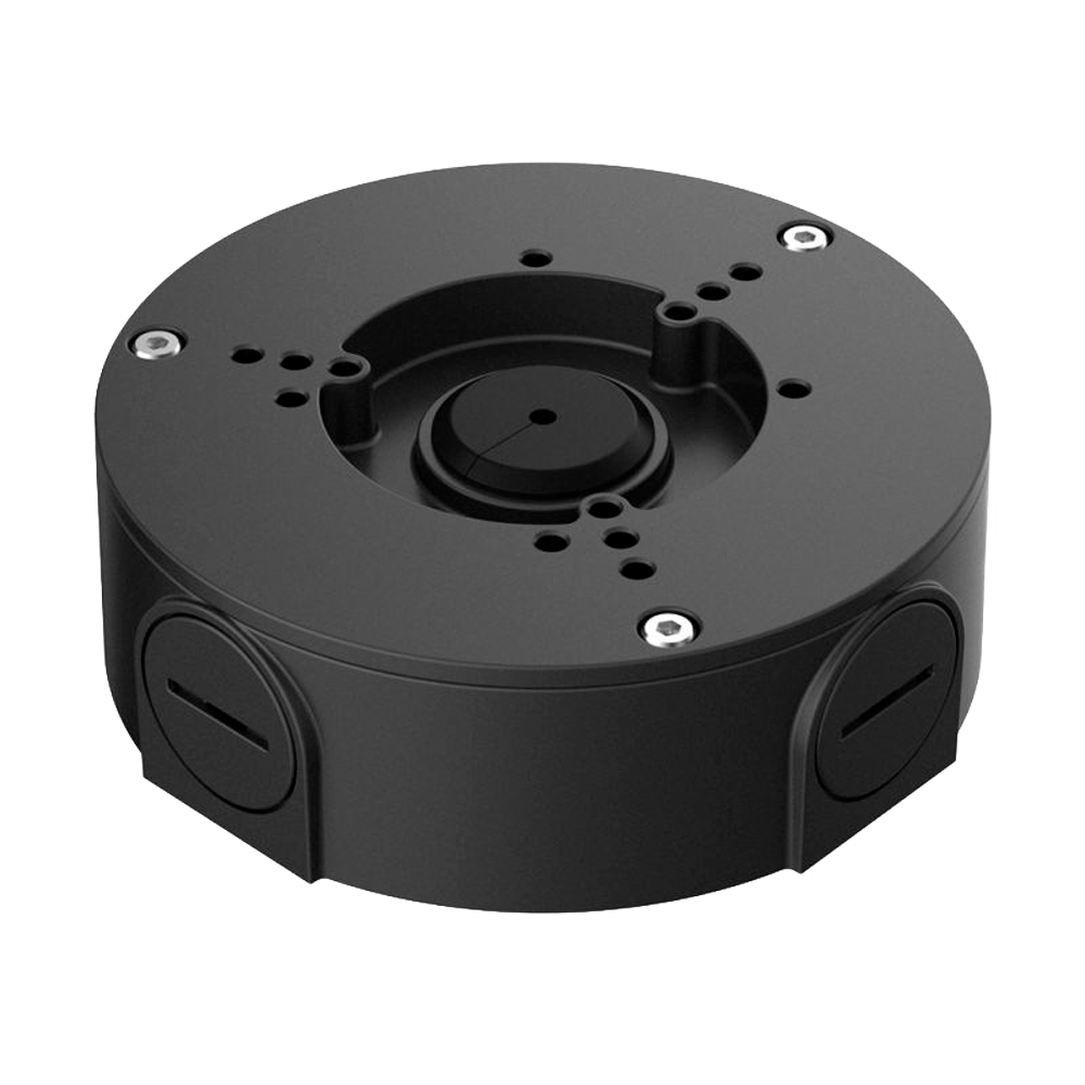 Junction box - Til bullet og dome kameraer - Egnet til udendørs brug - Væg- eller loftsmontage - Kabelgennemføring - Sort farve