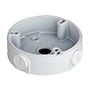 Junction box - Til dome kameraer - Egnet til udendørs brug - Væg eller loft montage - Kabelgennemføring - Hvid farve 32 (H) x 110 (Ø) mm