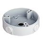 Junction box - Til dome kameraer - Egnet til udendørs brug - Væg eller loft montage - Kabelgennemføring - Hvid farve 34 (H) x 122 (Ø) mm