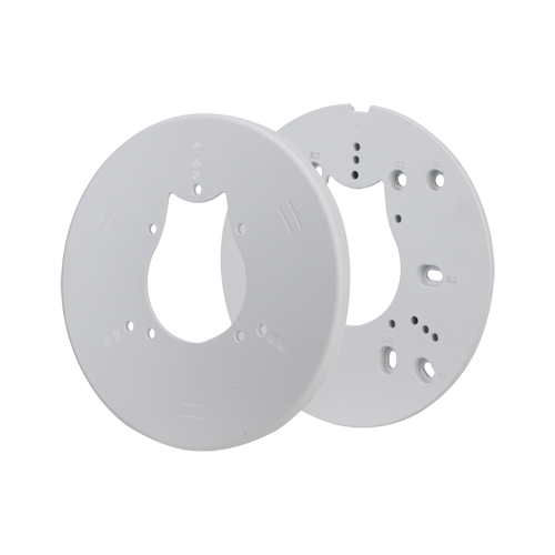 Forgreningsboksadapter - Egnet til enkelt eller dobbelt forgreningsboks - Fremstillet af aluminiumslegering og ABS - 8,5 (H) x 160 (Ø) mm - Kabelgennemføring - Hvid farve