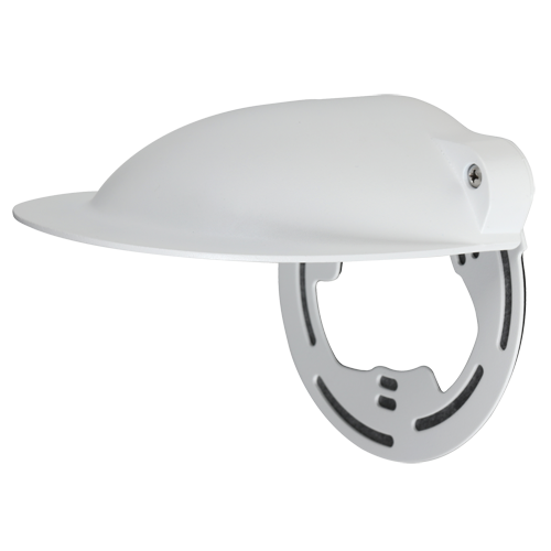 Beskyttende regnskærm - Til domekameraer - Godkendt til udendørs brug - Aluminium og SGCC - 127 mm (H) x 129,3 (B) x 147 (D) mm - Hvid farve