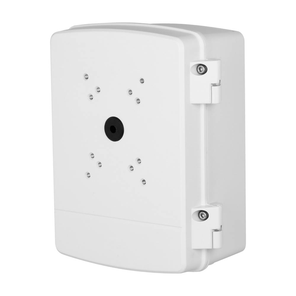 Forgreningsboks - Til motoriserede domekameraer - Egnet til udendørs brug IP66 - Lavet af aluminiumslegering og SECC - 297,2 (H) x 248 (B) x 130,7 (D) mm - Kabelforskruning: Hvid farve